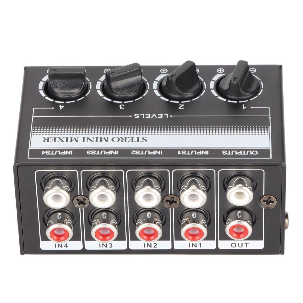 Support 4 in 1 Out Stereo Mini Mixer Separate Volume Knobs Stereo Splitte Recording Studio