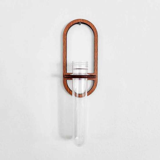 Wooden Test Tube Rack Wall Mounted Flowers Plants Holder Stand Home Office Classroom Decor Plant Propagation Station