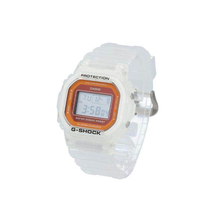 G-Shock Летние цвета мороженого Полупрозрачные Кварцевые часы Ремешок из смолы Мужские часы Оранжевые DW-5600LS-7