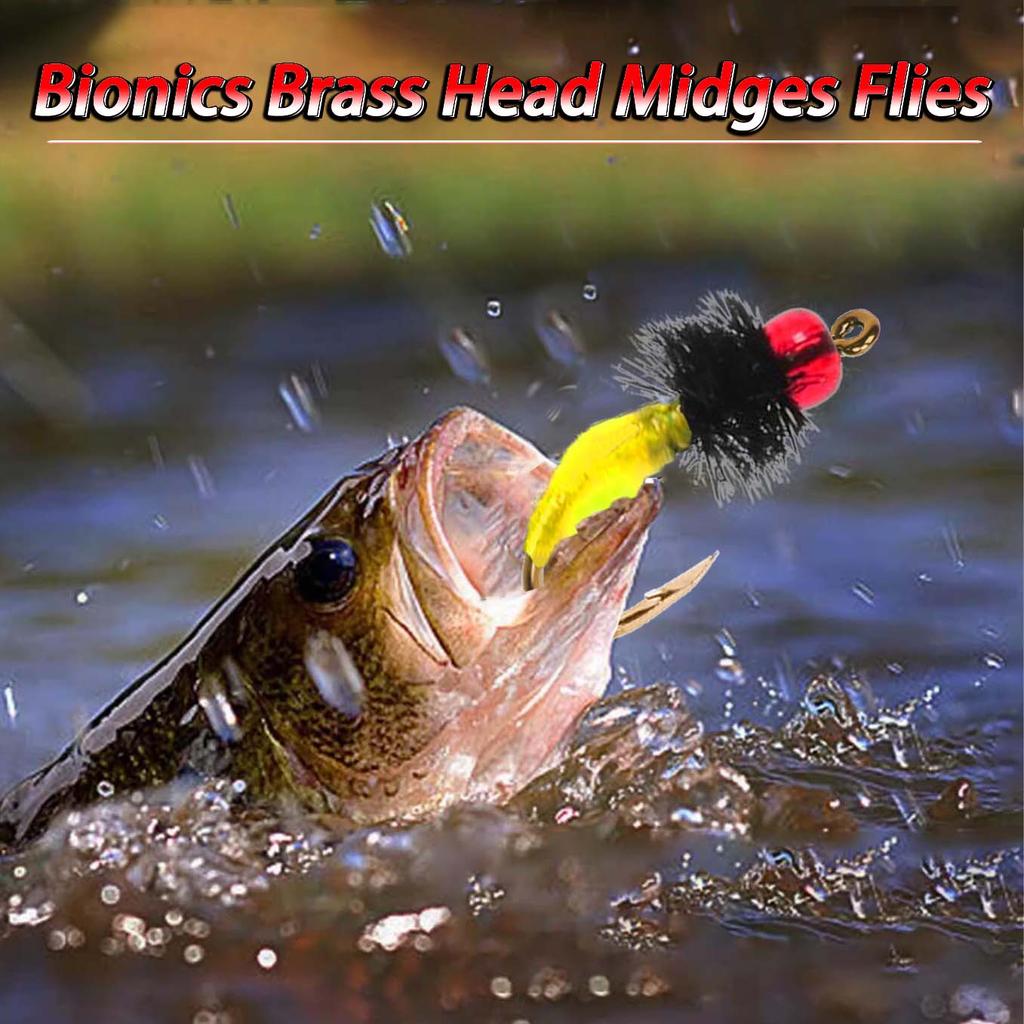 5/10Pcs Realistic Insect Red Beadhead Midges Nymph Bait  Dry Fly Trout/Bass/Carp/ Fishing Lure With Flies Box