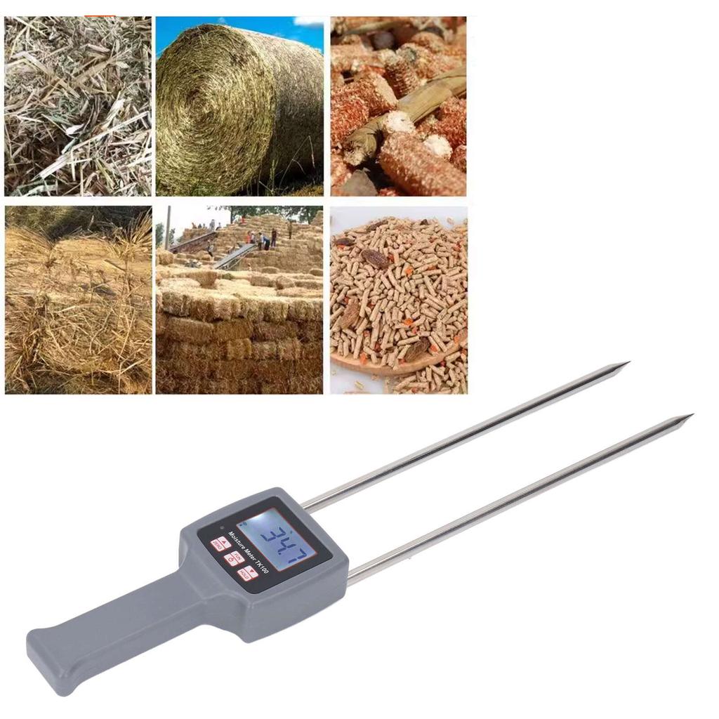 Портативный измеритель влажности сена с подсветкой дисплея Высокоточный тестер влажности сена для зерновых, соломы, фуража, травы, отрубей