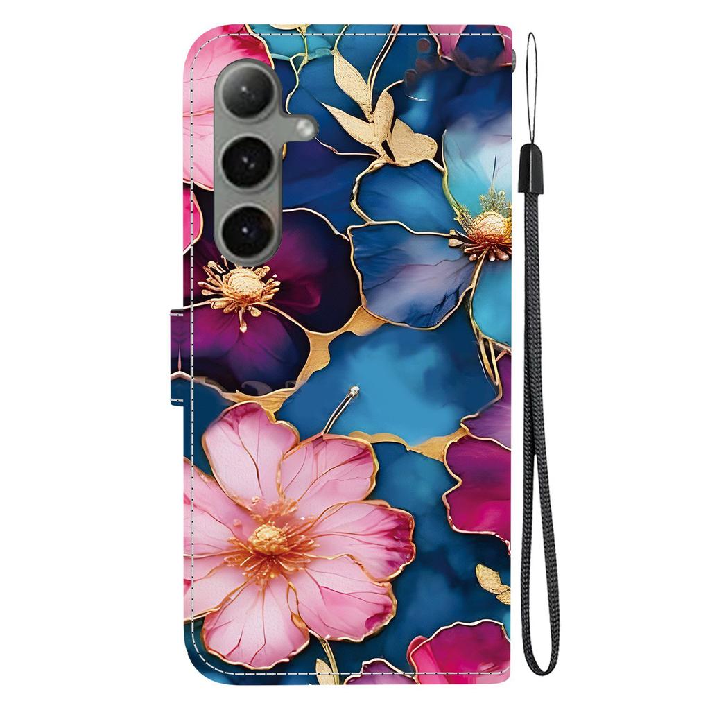 For Samsung Galaxy S25+/S24+ Wallet Case Pattern Printing Leather Stand Phone Cover with Strap