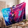 Lamine Yamal Personalized Fleece Blanket With Football Logo, Custom Name Text Soft Warm Home Throw Blanket