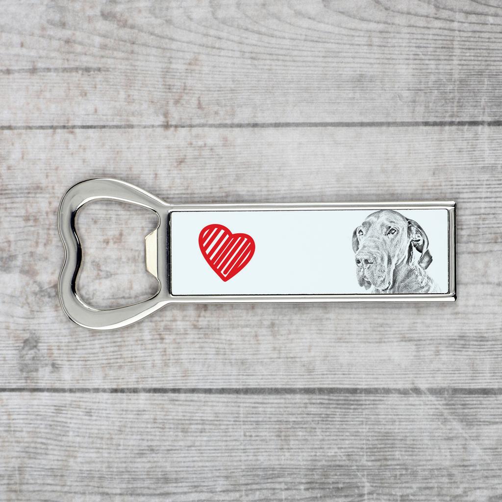 Dog Niemiecki I - Otwieracz Do Butelek Z Psem, Personalizowany Otwieracz Na Lodówkę, Wyjątkowy Upominek Dla Mężczyzny Marki Art-Dog