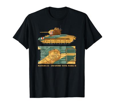 Футболка с изображением британского танка времен Второй мировой войны Matilda II Infantry Tank Mark II