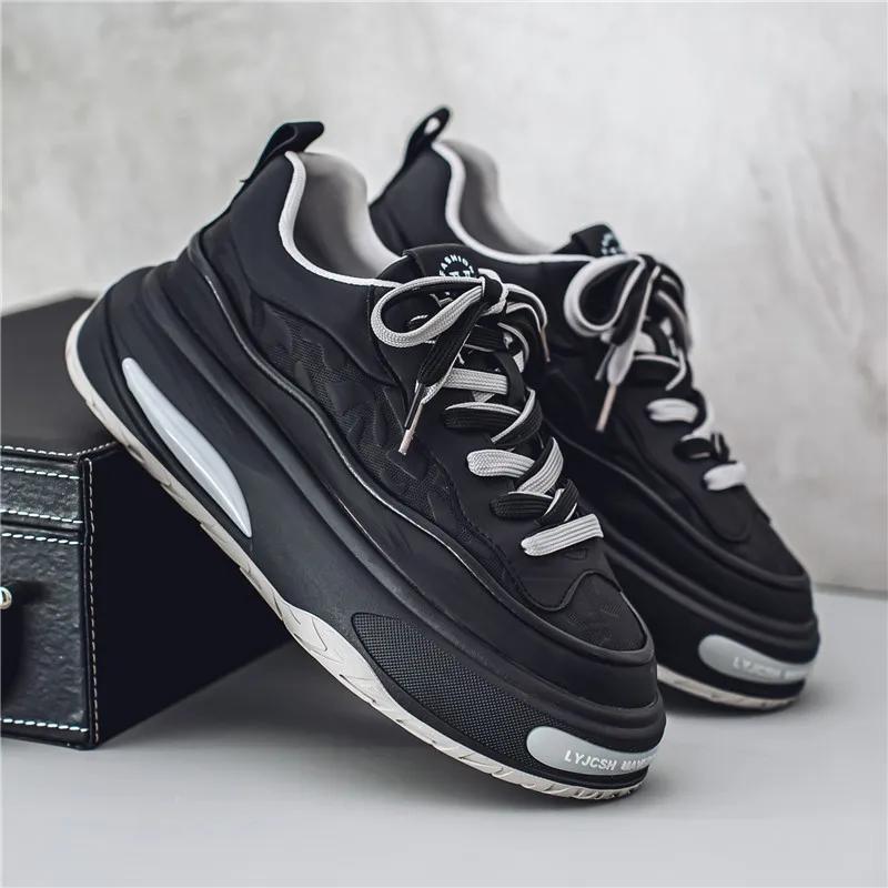 Модные повседневные кроссовки, лоферы, мужские кроссовки для скейтбординга, спорта и отдыха, мягкие и удобные, нескользящие, весна и осень, толстая подошва