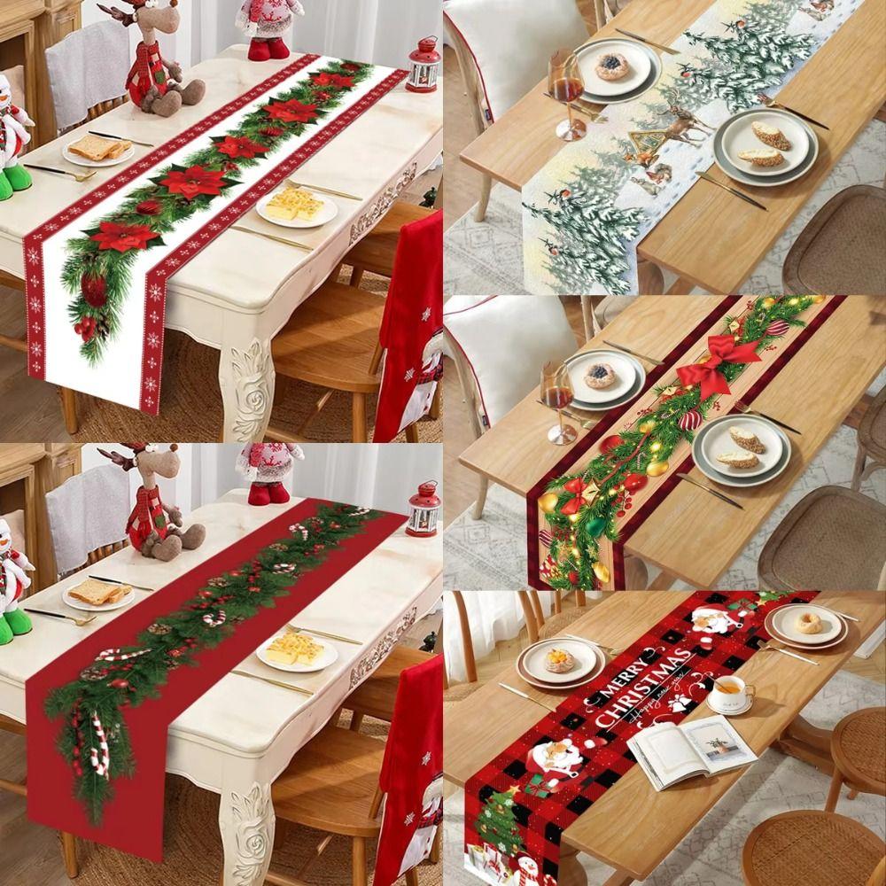 Новогодний Рождественский Скатерть Рождественская Вечеринка Navidad Подарок Рождественское Флажок Стола Чехол Флажка Рождественские Украшения