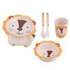 Kids Plates Set Cartoon Dishes Plates Utensils Set for Toddler Divided Food Tableware