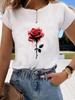 (Asian Size)  Trend Flower Style Cute Graphic Tee Fashion T Clothing Women's Top  Print Female Casual  Short Sleeve T-shirts
