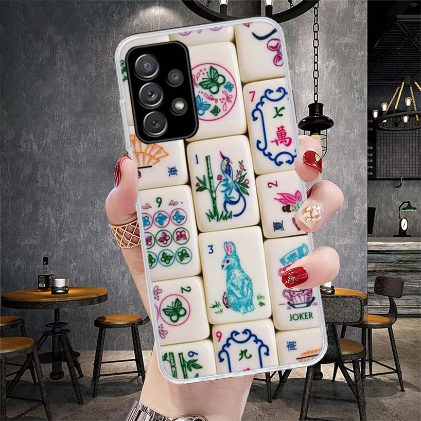Creative Mahjong Phone Case For Samsung Galaxy A12 A22 A32 A52 A72 A02S A51 A50S A71 A70 A31 A20S Note 20 Ultra S10 A10S Galaxy