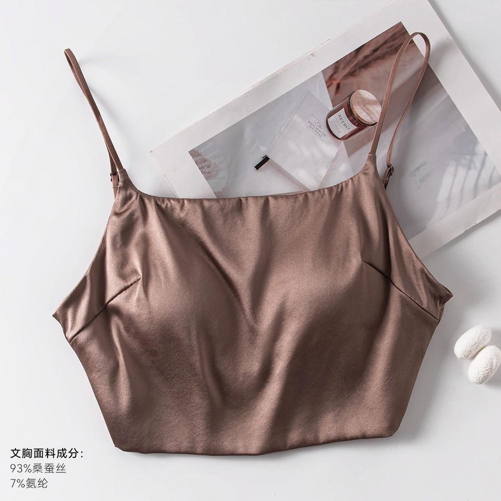New tube top sling light luxury tube top mulberry silk sling small vest