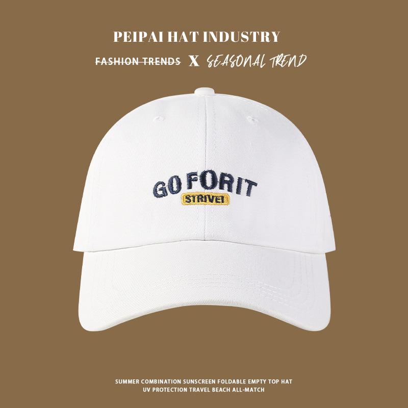 Baseball cap enlarged and deepened to show the face, small travel versatile soft top wide brim embroidered cap