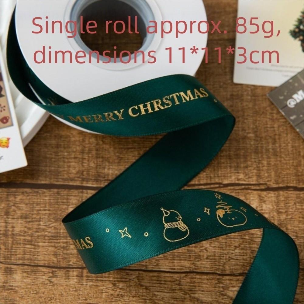 2,5 см Новогодняя Декоративная Лента с Печатным Рисунком Длина 25 ярдов Полиэстеровая Лента Полиэстеровый Материал Печатная Новогодняя Лента