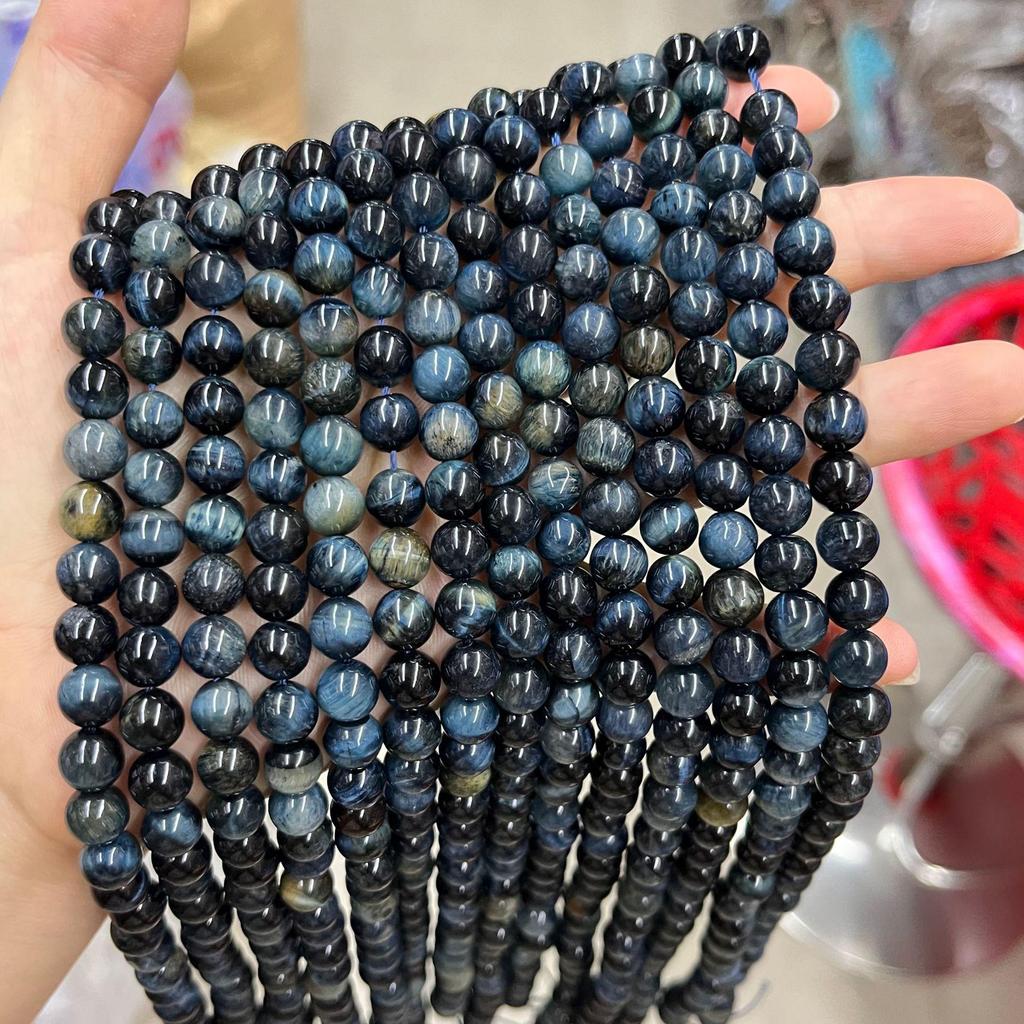 Colored Tiger Eye Starry Sky Stone Round Beads for DIY Jewelry