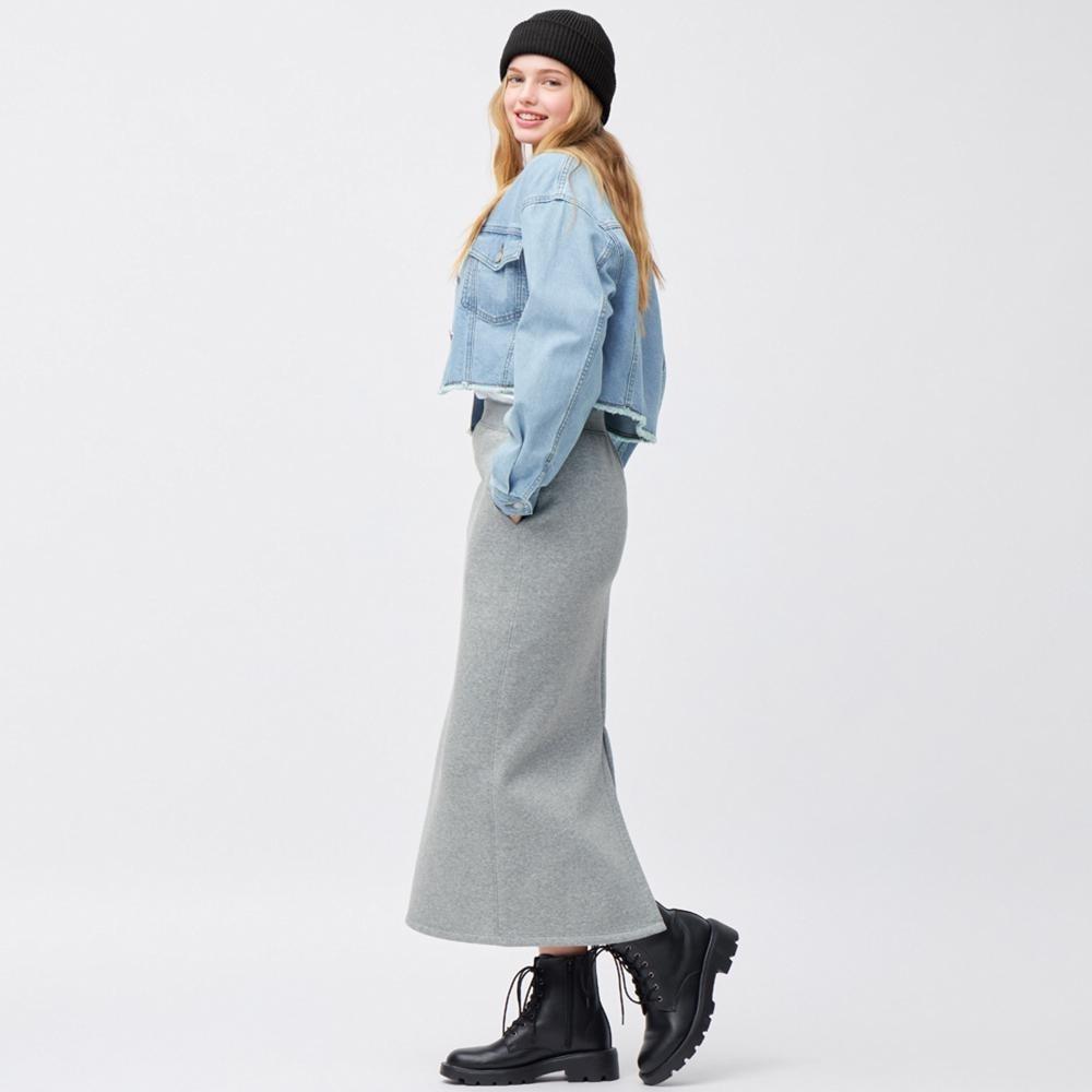 Узкая длинная юбка Gu Heavyweight Sweat, стандартная длина 82,5 89,5 см 