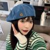 Women's Denim Beret Hat Jeans Berets Painter Hats Spring Beanie Hat Retro Octagonal Cap Female Ladies Outdoor Leisure Visor Caps
