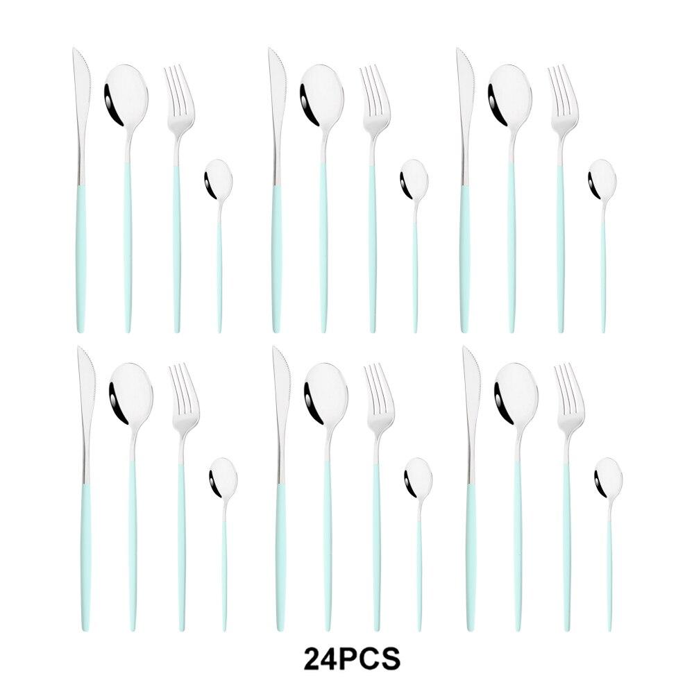 Набор посуды из нержавеющей стали, кухонный набор, 24 шт., черное золото, нож, вилка, ложка, роскошный набор посуды, ужин, свадьба, зеркало, столовые приборы