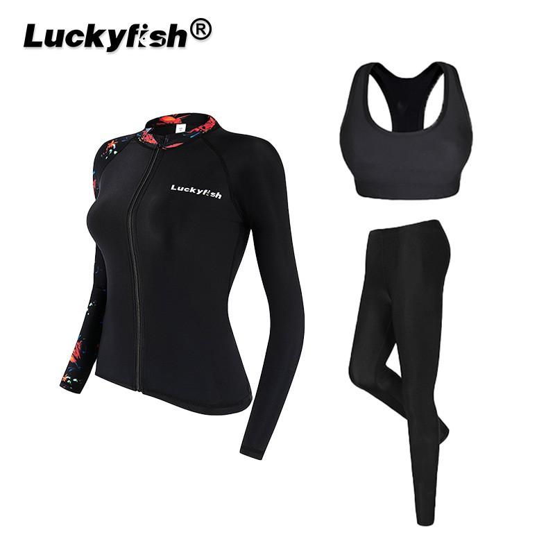Womens UV Protection Rash Guard Set Long Sleeve Swim Top With High-Waisted Bottoms Snorkeling Diving Water Sports