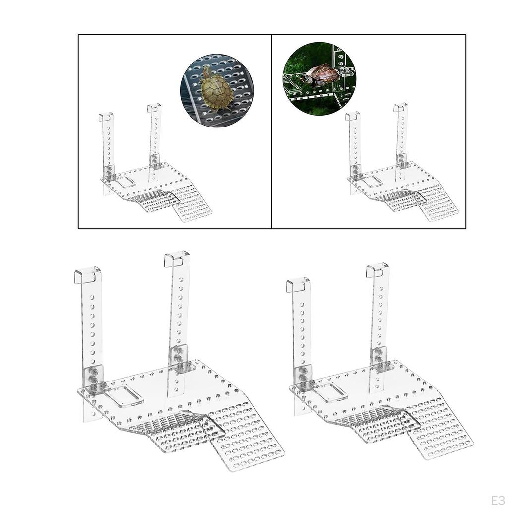 Acrylic Turtle Basking Platform Climbing Shelf Aquarium Animal Sink Wharf Reptile Tank Ladder for