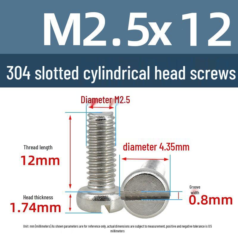 Yigu 304 Stainless Steel Slotted Pan Head Screws M1.6-M10