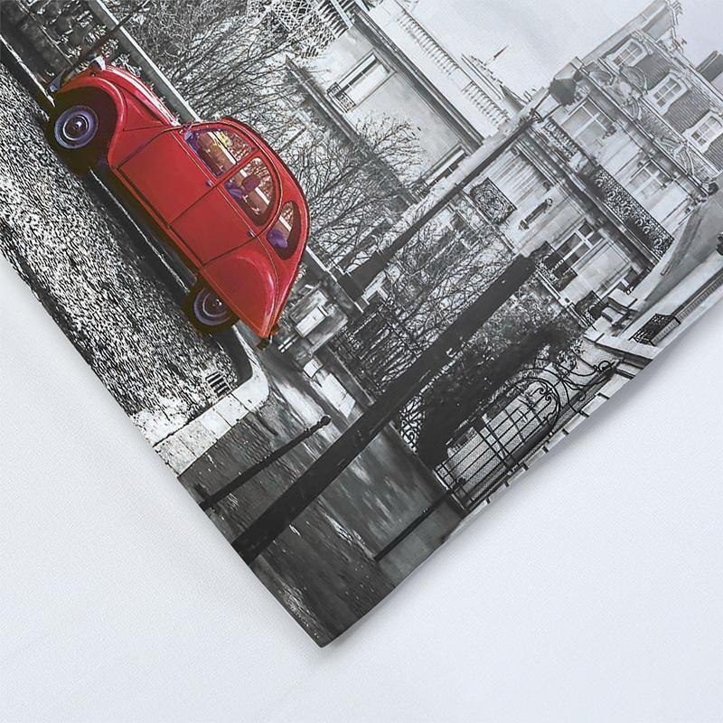 Novelty Gift Paris Tower Red Automotive Print Polyester Bedding Set Romantic London City Quilt Duvet Cover+Pillowcase 2/3pcs