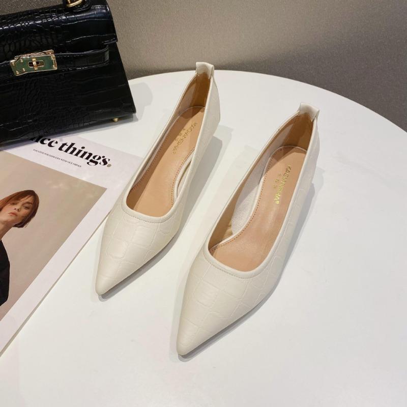 Туфли на каблуке Wine Cup, модные одинарные туфли для женщин, лето 2024 г., новые туфли на среднем каблуке с острым носком и тонким каблуком для поездок на работу на высоком каблуке