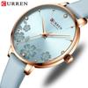 Watches Women Brand Leather Quartz Wristwatches Luxury Design Clock for Ladies Charm Flowers Dial Montre Femme 9068