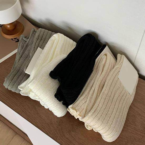 Knitted Scalloped Leg Warmers Women Cute Ribbed Scrunch Slouch Leg Warmers Retro Warm Winter Leg Sleeves for Party Dating Wear