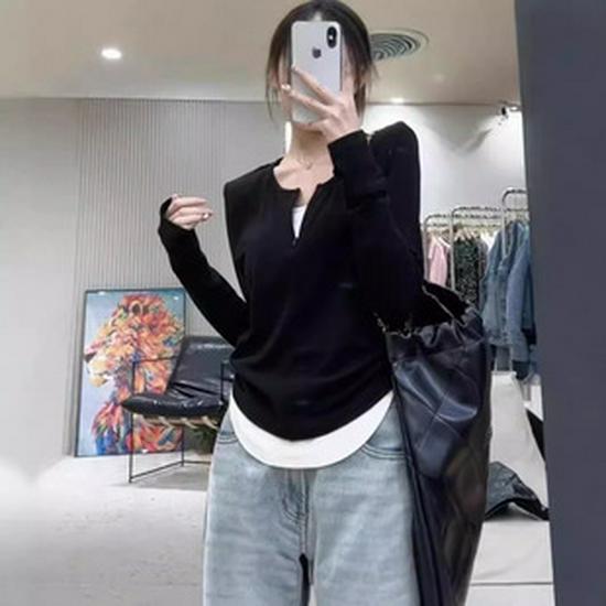 Женский базовый топ с высоким воротником, облегающий, с длинным рукавом, из модала, для осени/зимы, в западном стиле