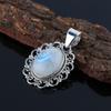 Серебряный кулон с лунным камнем, чистое серебро 925 пробы, подарок по случаю дня рождения, дизайнерский кулон, ювелирные изделия ручной работы