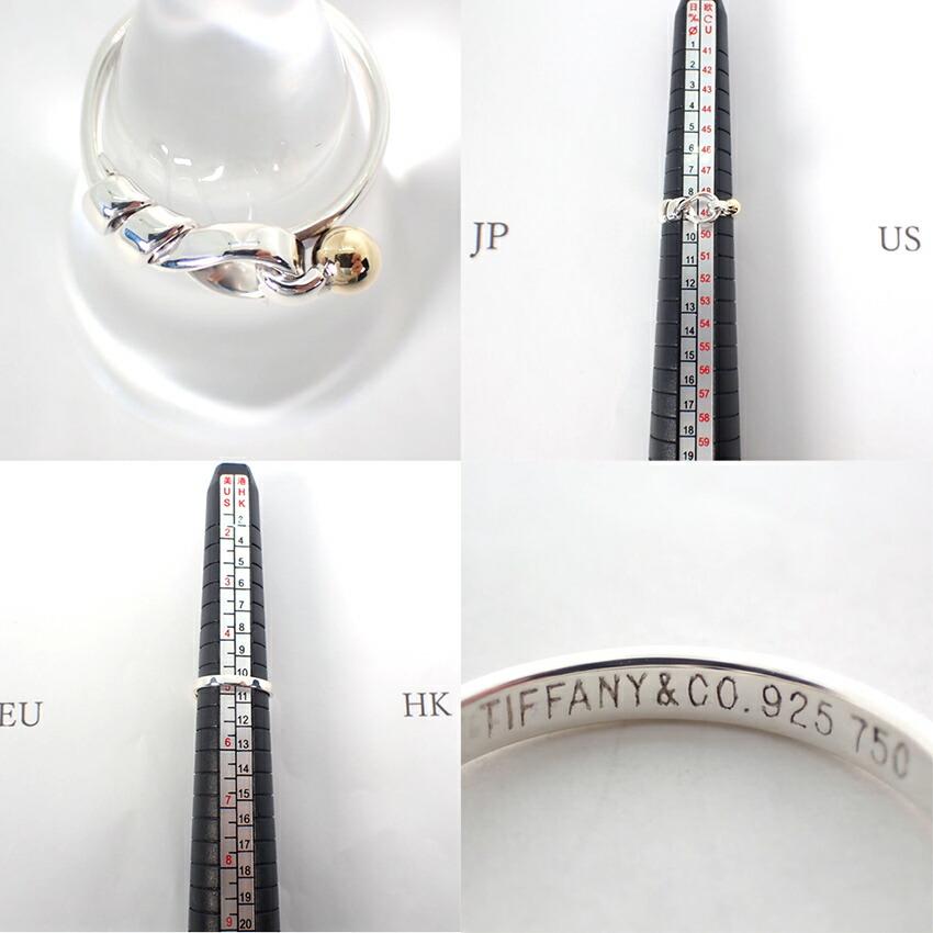 [Used] TIFFANY 925/750 Hook and Eye Combination Ring / Size 9 / G455-25