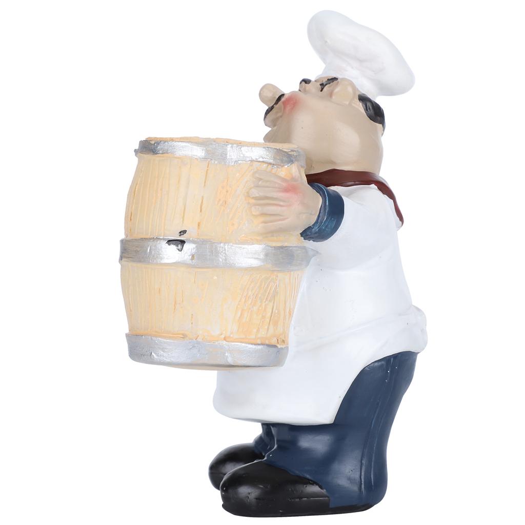 Resin Chef Statue Toothpick Holder Nordic Figurine Restaurant Tabletop Decoration Craft