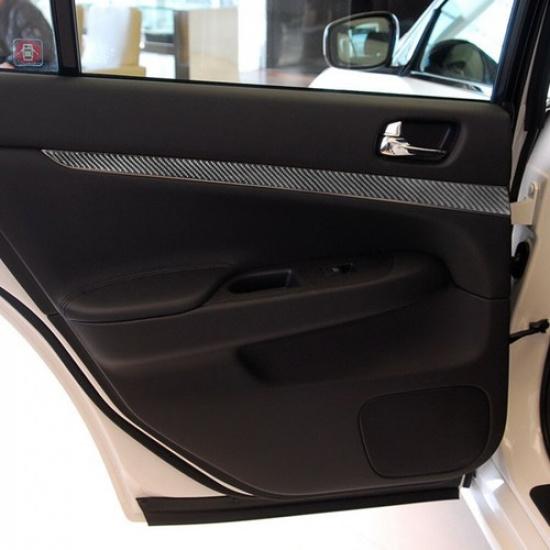 2Pcs Carbon Fiber Rear Door Panel Cover Trim For Infiniti G37 Sedan 2010-2013