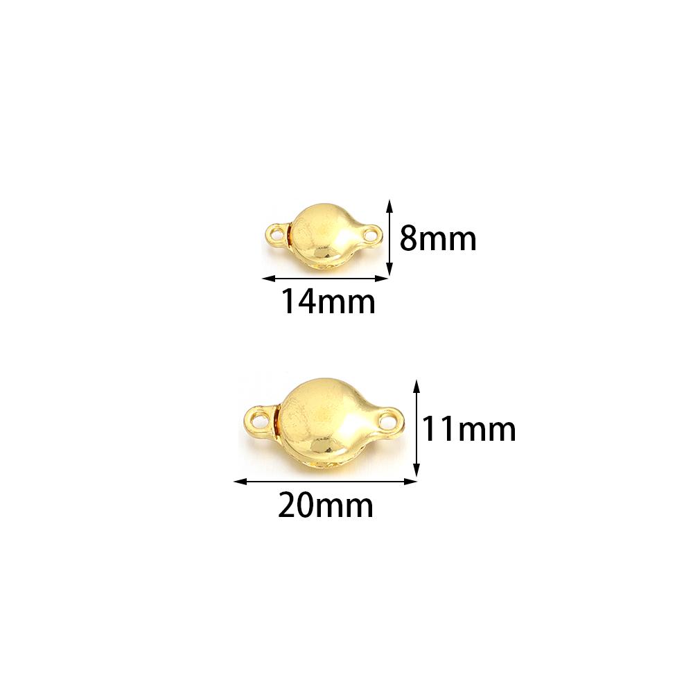 5pcs/lot Alloy Magnetic Buckles Gold Flat Round End Clasps Connectors For DIY Craft Bracelet Necklace Jewelry Making Accessories