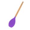 1pcs Purple Wooden Handle Silicone Kitchen Cooking Tools Heat Resistant Spoon Spatula Kitchenware Non-Stick Egg Beater Baking Utensils Accessories