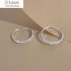 Bling 925 Sterling Silver Piercing Circle Charm Hoop Earring for Women Girls Party Wedding Jewelry Pendientes Mujer
