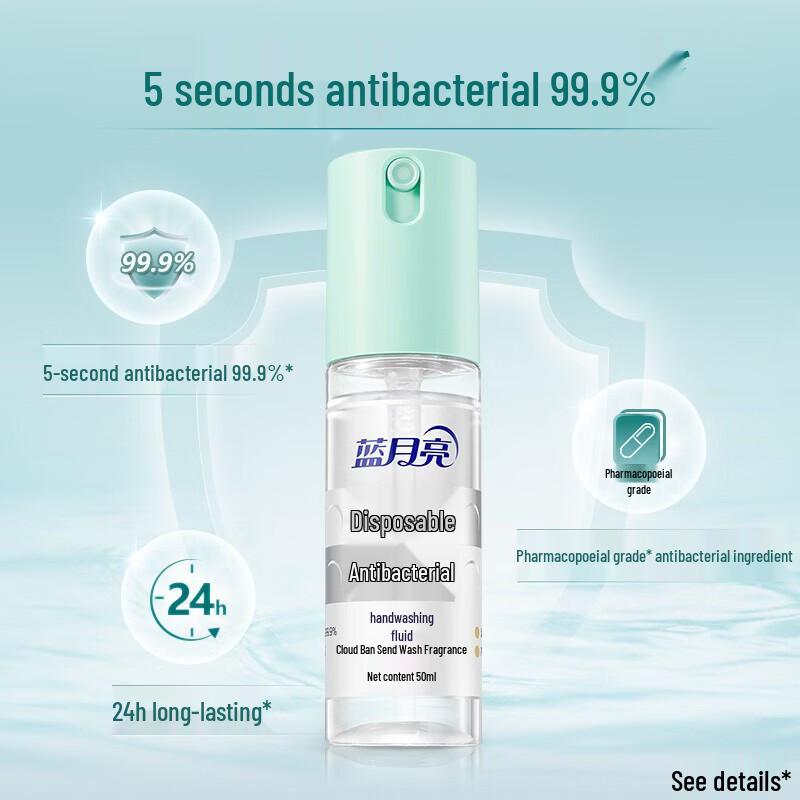 Blue Moon Спрей-антисептик для рук с розмарином, не требующий смывания