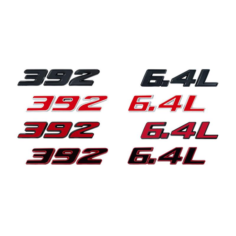 1Pc Metal 3D Car Sticker 392 345 6.4L Emblem Car Fender Side Sticker Rear Trunk Bumper Tail Sticker For Hemi Charger Challenge