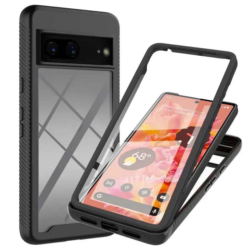 Pixel 7 8 9 Pro XL Shockproof Case Front Film Crystal Back Capa for Google Pixel 8 A Pixel7 6A 7A 8A 5G 360 Protect Phone Cover