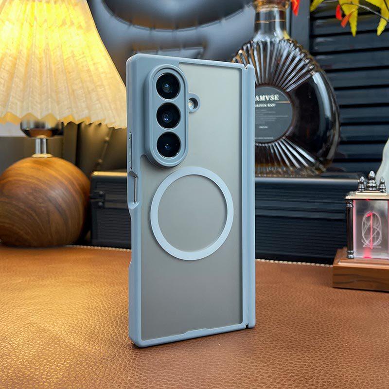 Чехол для Samsung Galaxy Z Fold 7 Магнитный Матовый Прозрачный Акриловый Чехол Оснащенный Защитным Чехлом для Центрального Шарнира