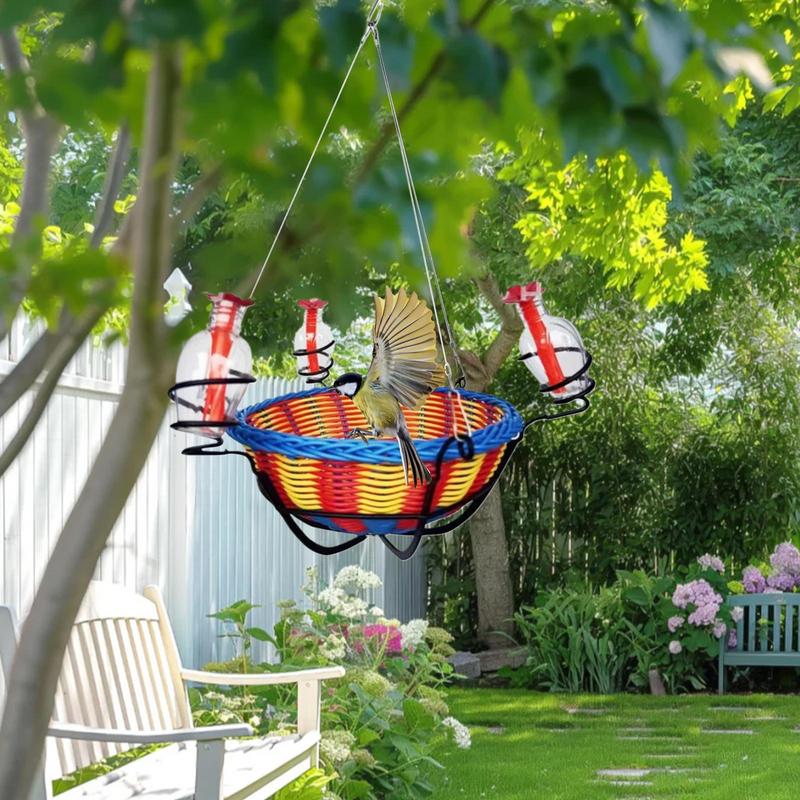 Small Hummingbird Feeder Leak-Proof Water Bowl Wild Bird Feeders With 3 Feeding Ports For Pets Garden Patio Yard Lawn Wildlife