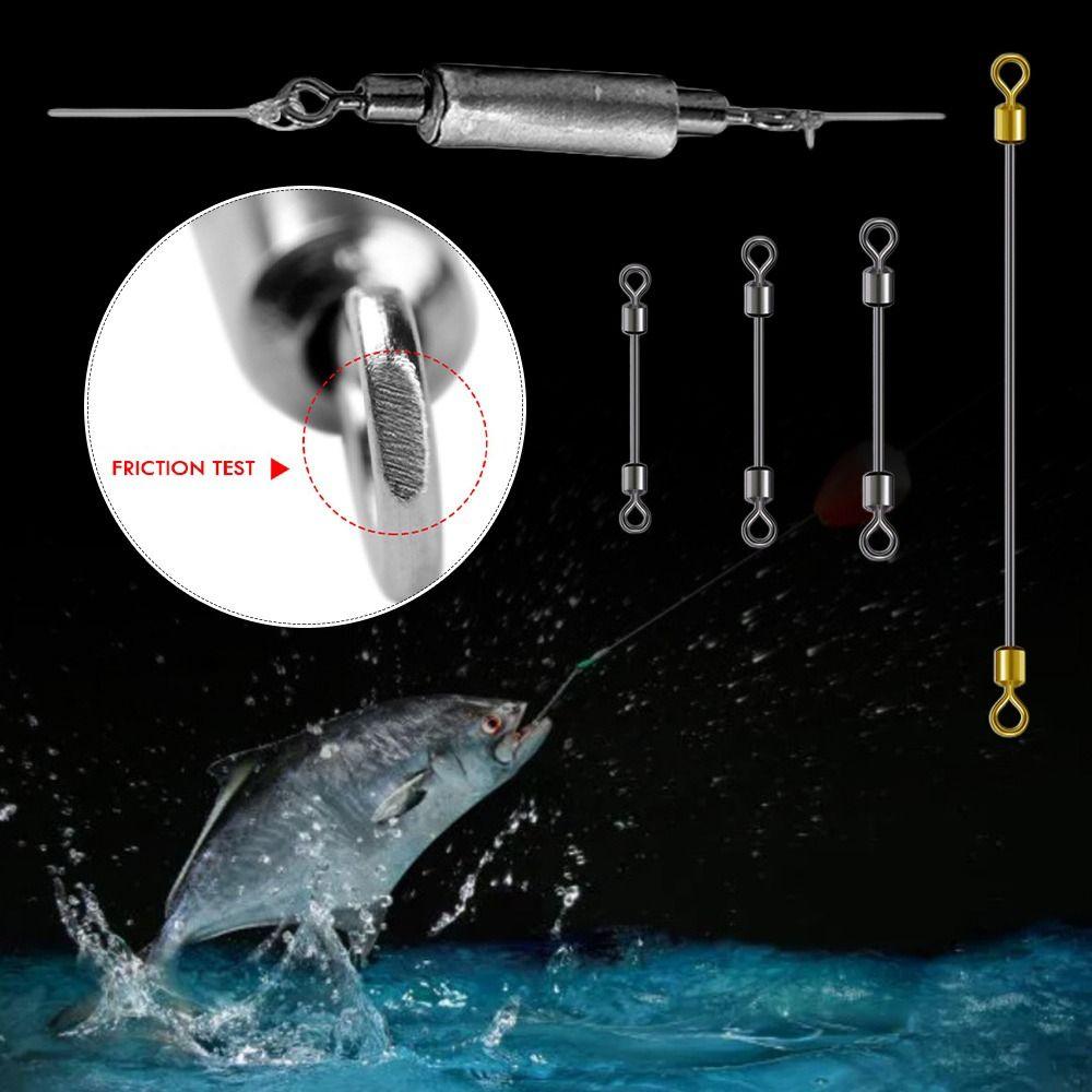 50pcs Bearing Barrel Heavy Duty Ball Stainless Steel Double Rolling Fishing Swivel Connector