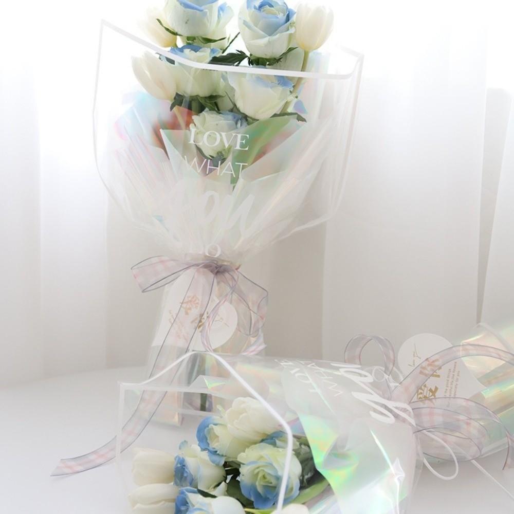 30 Pieces Transparent Flower Wrapping Bags Waterproof Flower Arrangement Bags  Mother's Day Party