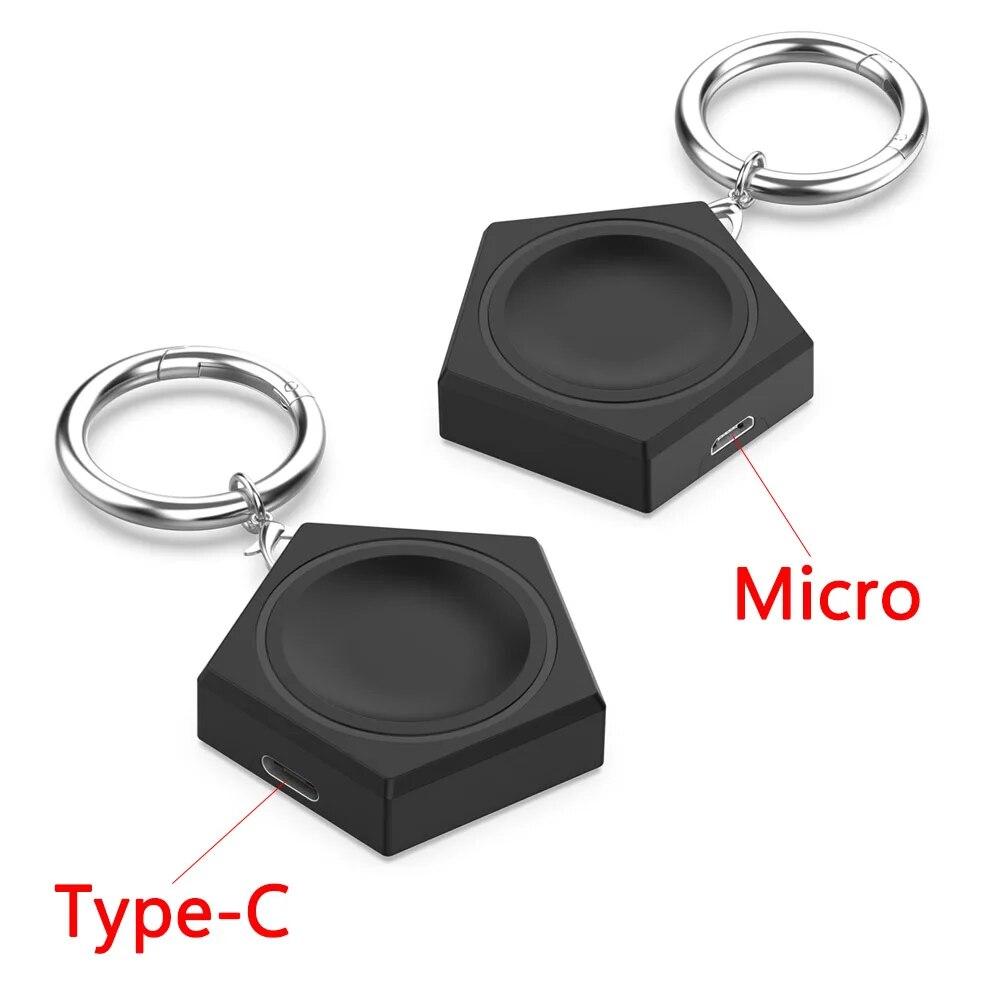 Портативное зарядное устройство для Samsung Galaxy Watch 6/6 Classic/5/5 Pro/Active 2/Watch4/3, магнитный брелок, беспроводное зарядное устройство USB C и Micro
