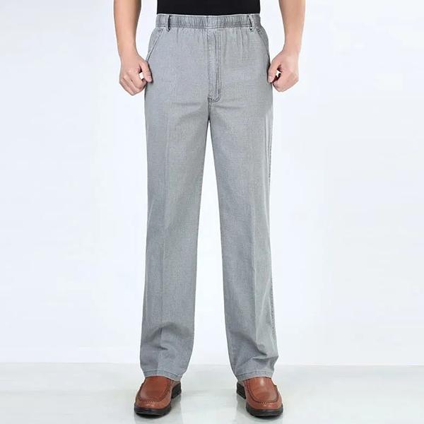 WTEMPO XL-5XL Весна Лето Осень Зима Однотонные Повседневные Длинные Брюки Мужские Хлопково-Льняные Эластичные Средняя Посадка Большой Размер Дышащие Свободные Карманы Брюки