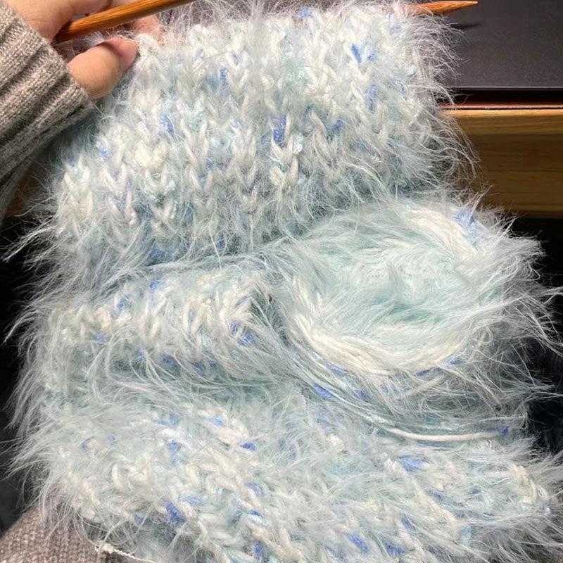 Набор мохеровой пряжи с радужным градиентом - средней толщины, идеально подходит для ручного вязания шарфов