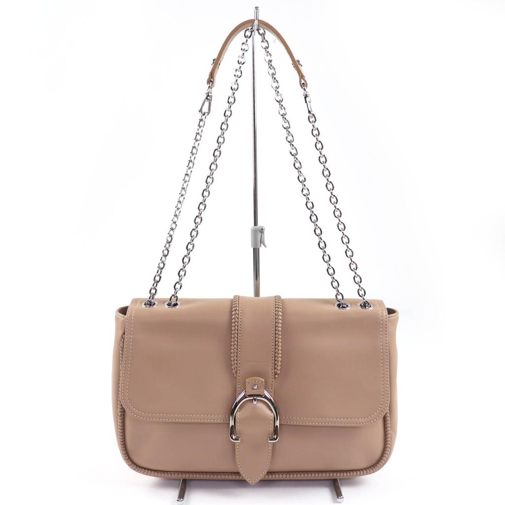 Превосходная сумка через плечо Longchamp Amazone Chain 2WAY сумка из коричневой кожи Женская Б/У