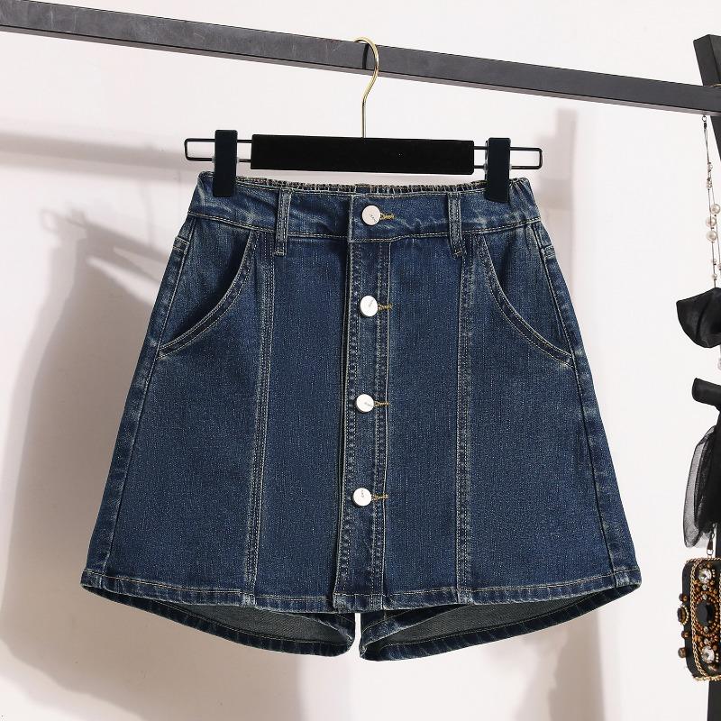 DIMANAF Женские шорты больших размеров Летние свободные джинсовые шорты Базовые брюки гаремы с высокой талией А-силуэта Эластичная талия