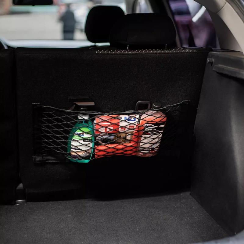 Багажник автомобиля, эластичная сетка, фиксированные ремни, органайзер для салона автомобиля, сетка для хранения огнетушителя, сумка для фиксации спинки сиденья, автомобильный аксессуар