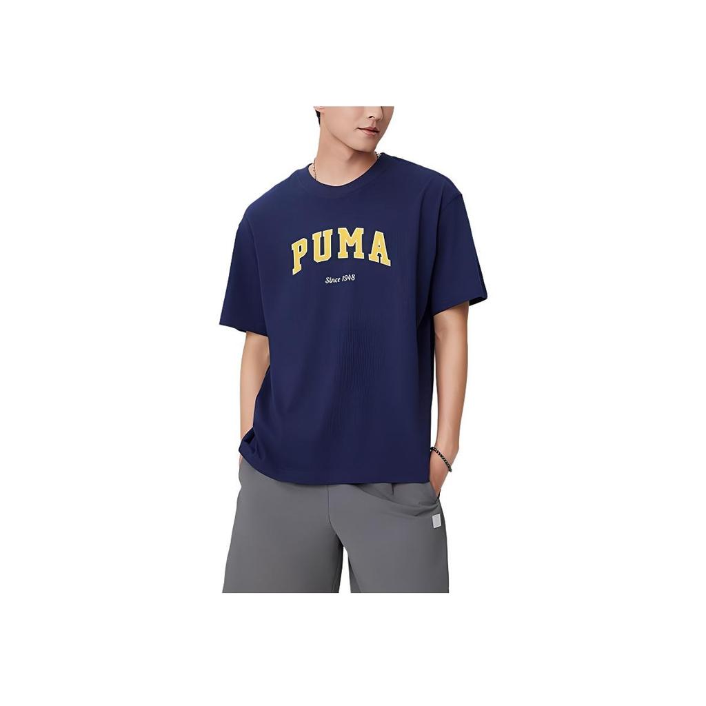 Новая мужская футболка PUMA VARSITY темно-синего цвета 634353-14